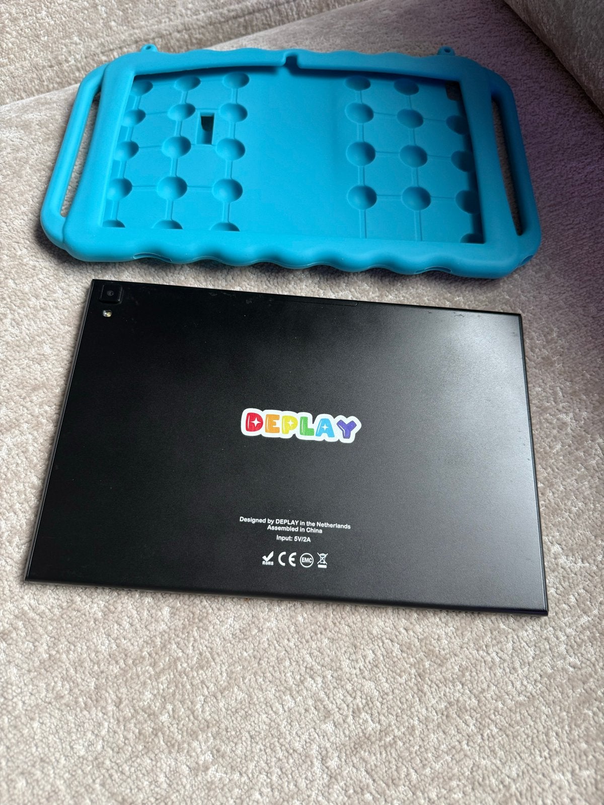 DePLAY Android Tablet met blauwe beschermhoes, Computers en Software, Android Tablets, 10 inch, 32 GB, Ophalen of Verzenden, Zo goed als nieuw