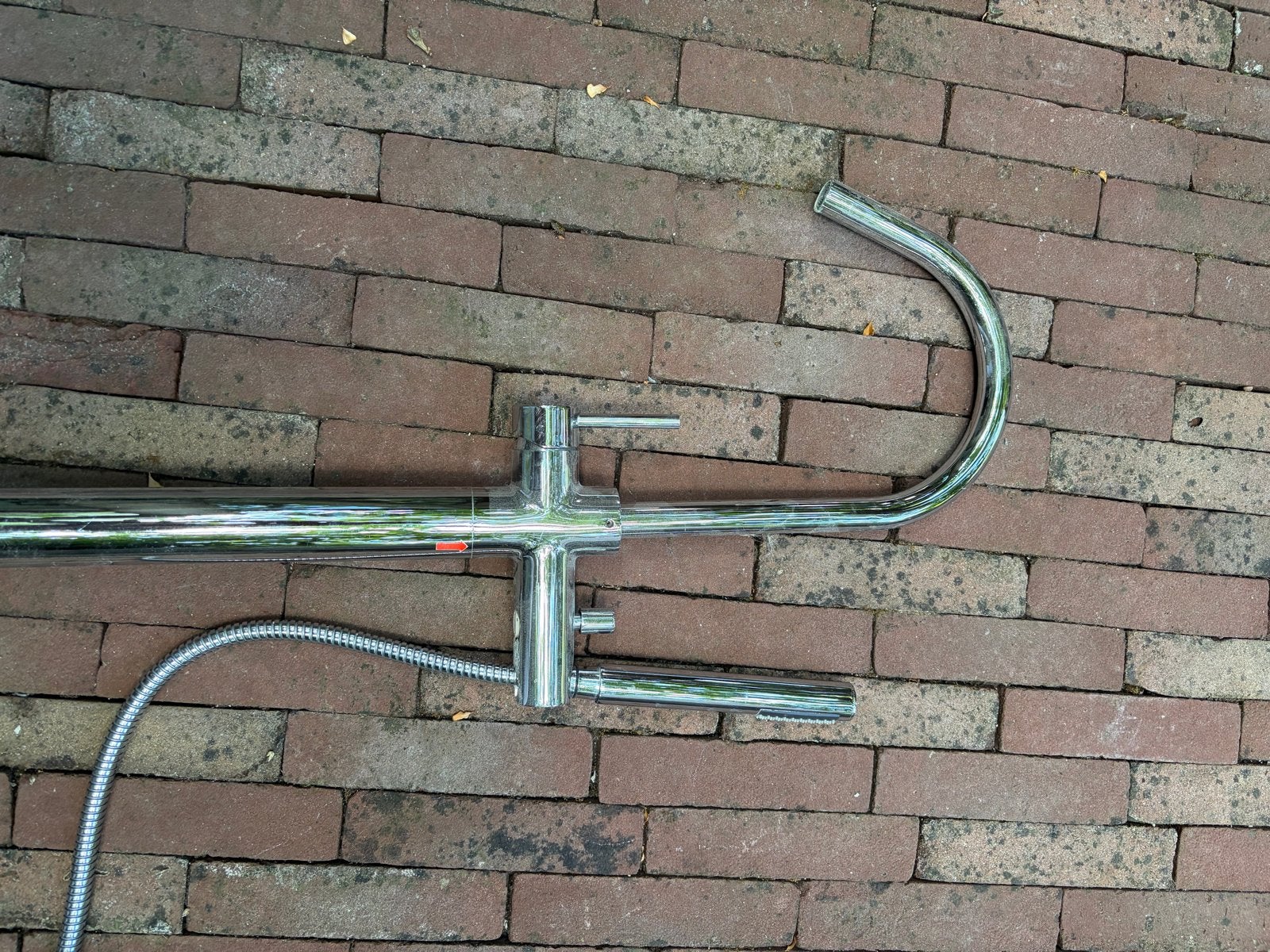 Vrijstaande Badkraan met Handdouche - Chroom, Doe-het-zelf en Verbouw, Ophalen, Gebruikt, Chroom, Kraan