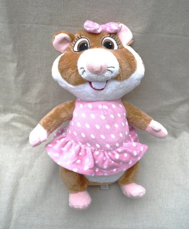 Albert Heijn hamster met roze jurkje / witte noppen. 27 cm., Ophalen of Verzenden, Zo goed als nieuw, Overige typen, Albert Heijn