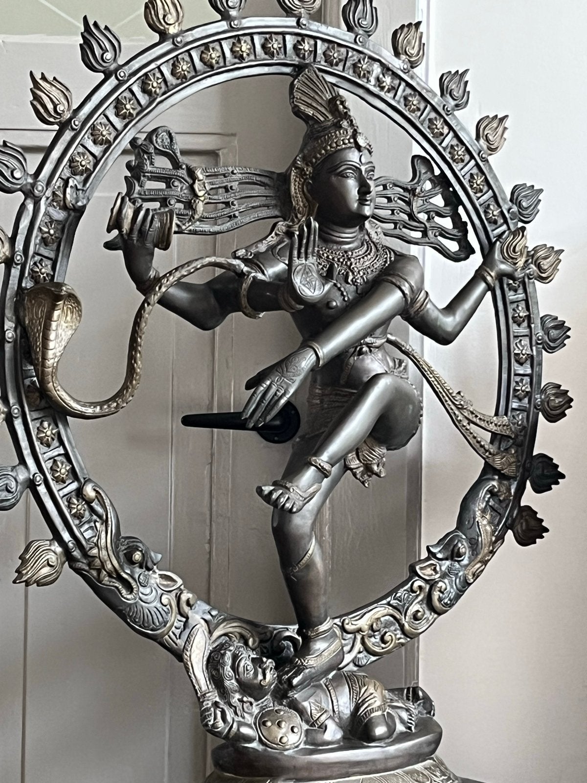 Groot bronzen beeld van Shiva Nataraja - 85 cm hoog, Bruin, India, Ophalen of Verzenden, 85 cm