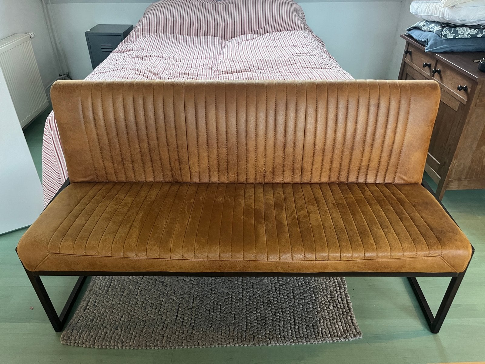 Eetkamerbank Ferro 154 cm, lichtbruin, zo goed als nieuw!, Ophalen, Zo goed als nieuw, Minder dan 4 stoelen