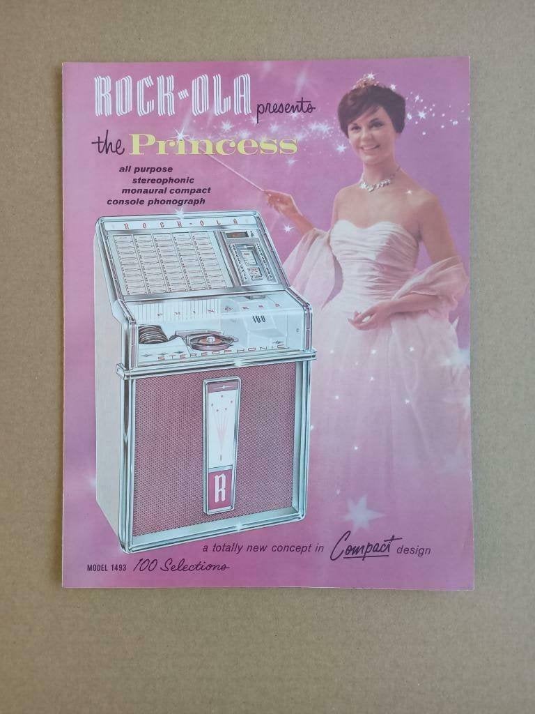 Folder: Rock-Ola 1493 Princess (1961) jukebox, Verzenden, Gebruikt, 1950 tot 1960, Seeburg