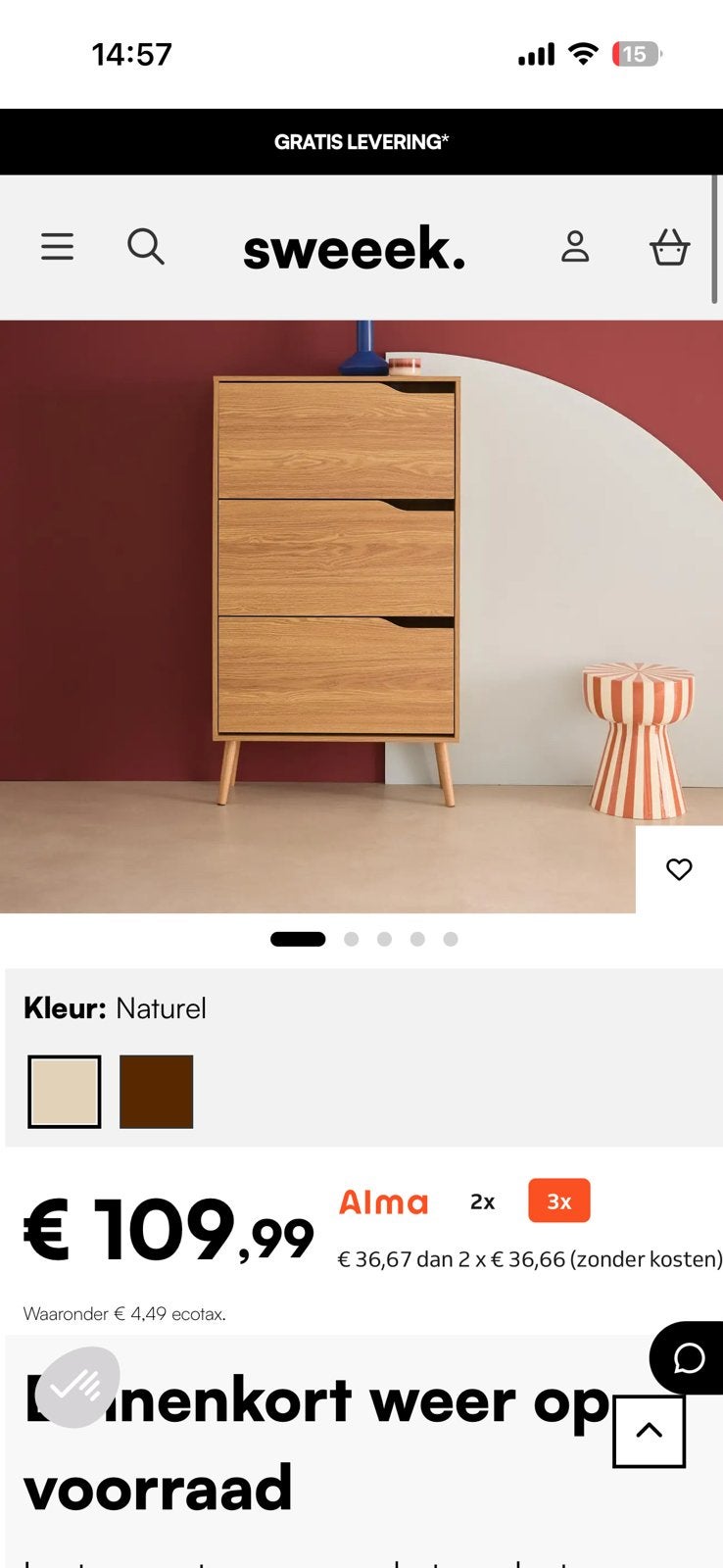 Nieuw in doos schoenenkast sweeek, Huis en Inrichting, Kasten | Schoenenkasten, Ophalen, Zo goed als nieuw