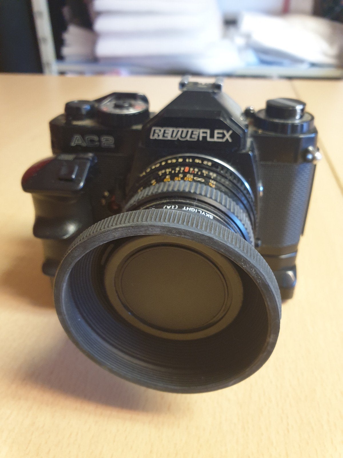Revueflex AC2 Spiegelreflexcamera met zoomlens en flitsers, Ophalen of Verzenden