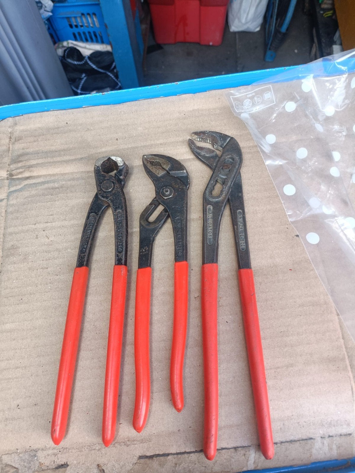 Set van 3 Knipex tangen: Nijptang, Cobra en Alligator, Ophalen of Verzenden, Gebruikt, Tang, Knipex