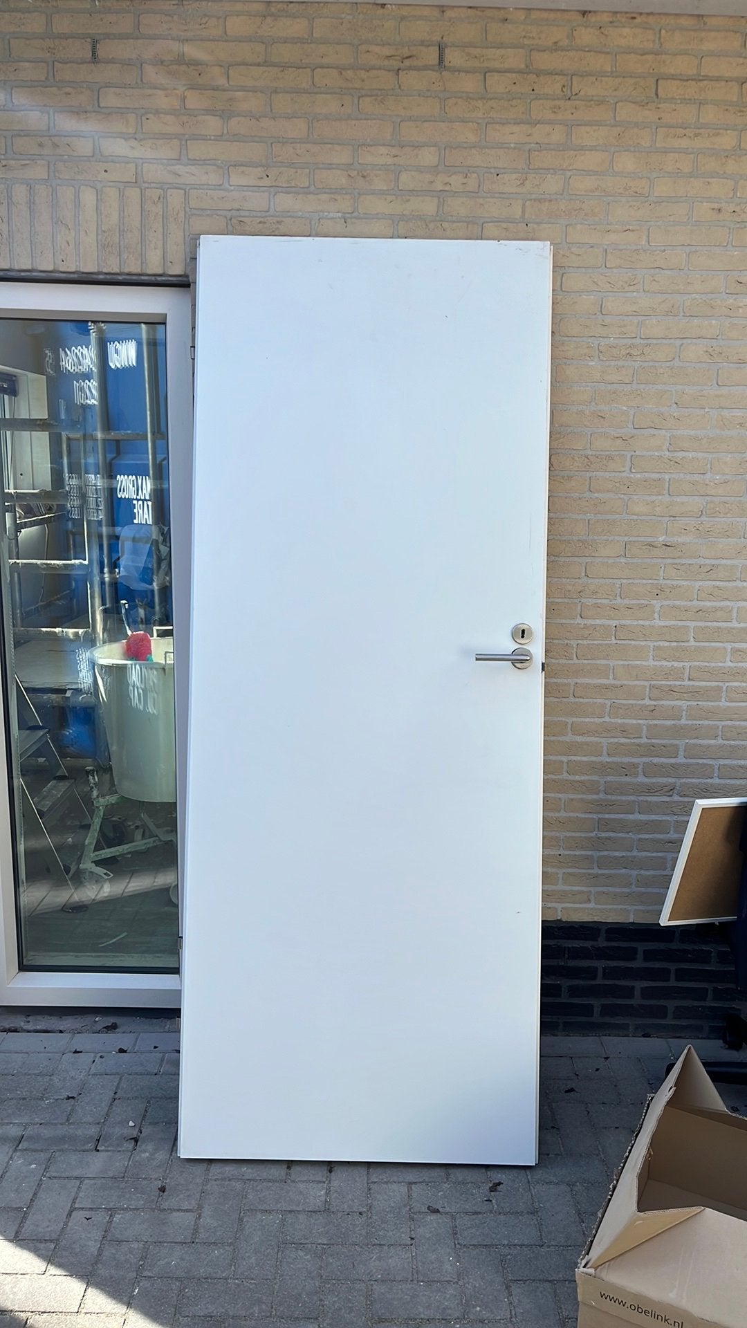 Zware Witte svedex opdek deur met slot en sleutel, 80 tot 100 cm, 215 cm of meer, Binnendeur, Ophalen of Verzenden