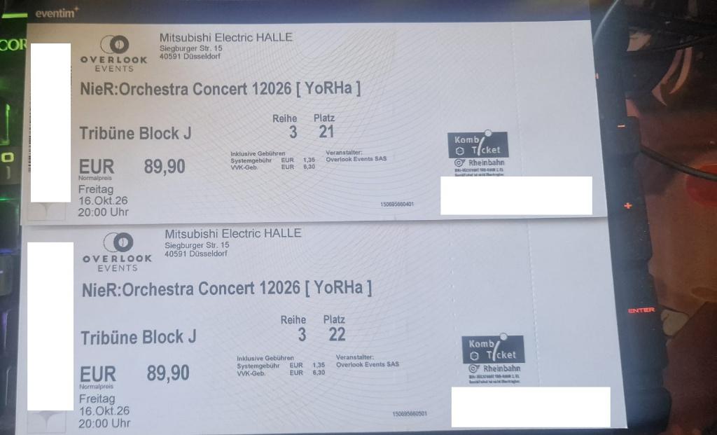 NieR:Orchestra Concert 12026 [ YoRHa ] 16-10-2026 Düsseldorf, Tickets en Kaartjes, Twee personen, Oktober