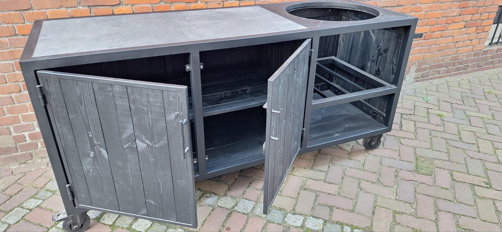 Buitenkeuken staal frame douglas, Tuin en Terras, Buitenkeukens, Ophalen, Nieuw, Houtskool