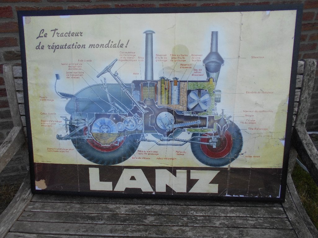 Oude Lanz Bulldog Poster, 100x70cm, Ophalen, Gebruikt, Overige typen