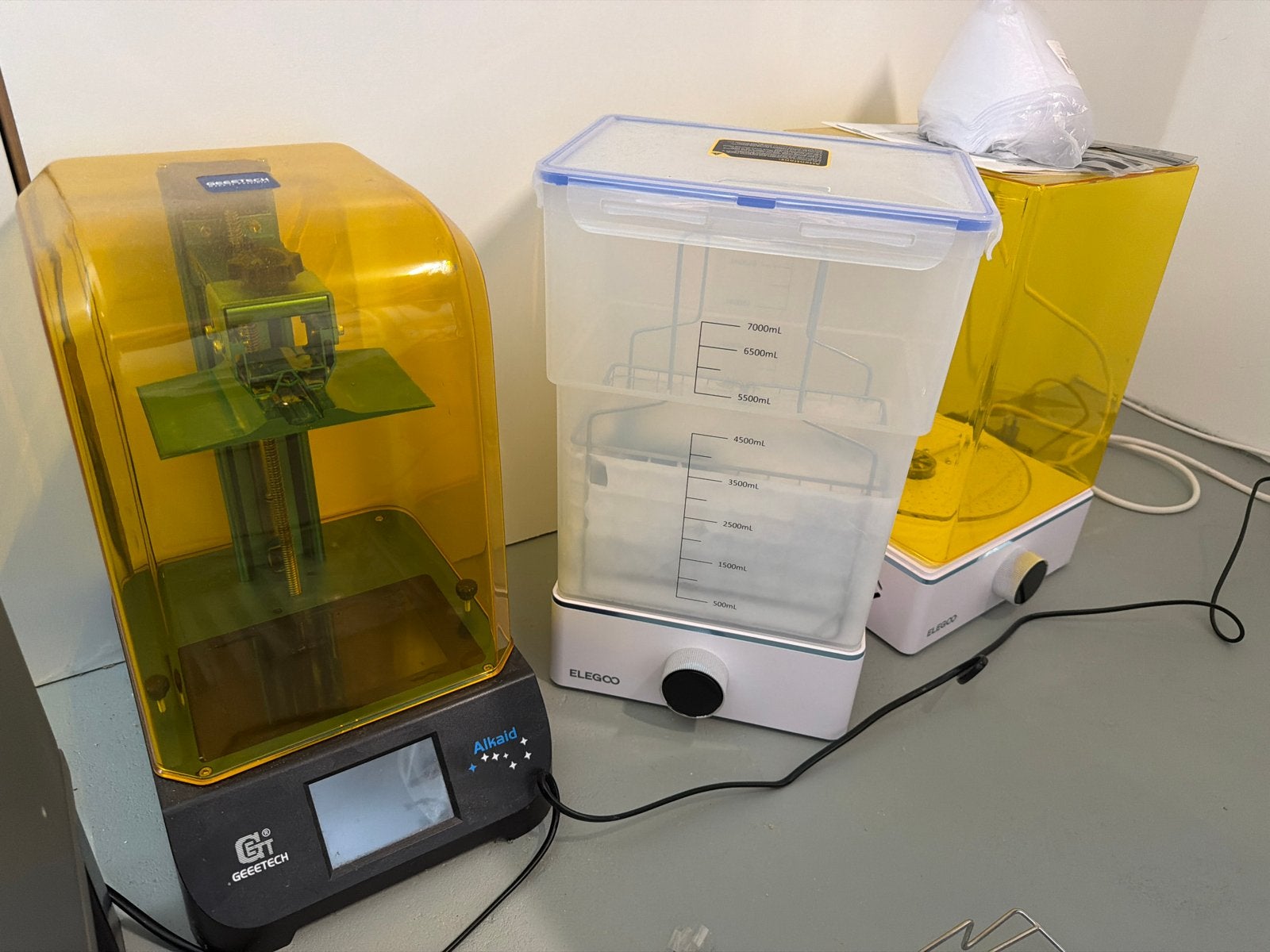 Geeetech Alkaid 3D-printer met Elegoo Wash & Cure Station, Computers en Software, 3D Printers, Ophalen, Gebruikt, Resin/Hars