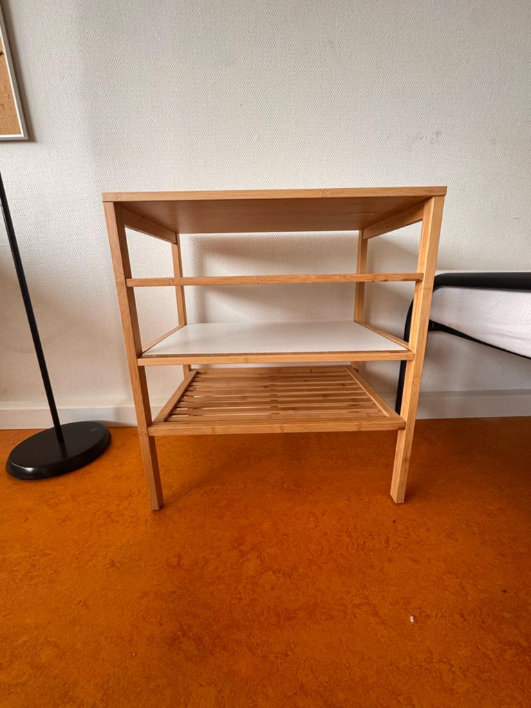 Bamboe rekje met 3 planken - veelzijdig en stijlvol, Ophalen, Zo goed als nieuw, 25 tot 50 cm, Rechthoekig