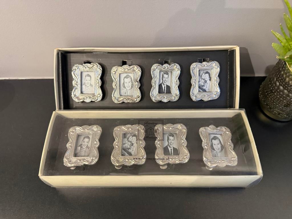 Riviera Maison servetringen 2x4 stuks zilverkleurig metaal, Ophalen of Verzenden, Nieuw, Overige materialen, Los bestek