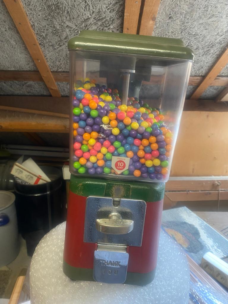 Vintage kauwgomballenautomaat - 10 cent, Ophalen of Verzenden, Gebruikt