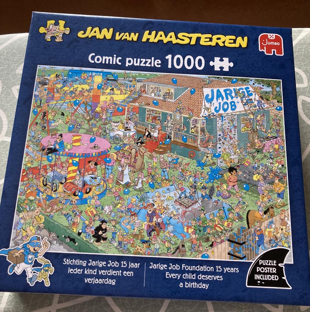 puzzel Jan v Haasteren Jarige Job, Ophalen of Verzenden, 500 t/m 1500 stukjes, Zo goed als nieuw, Legpuzzel