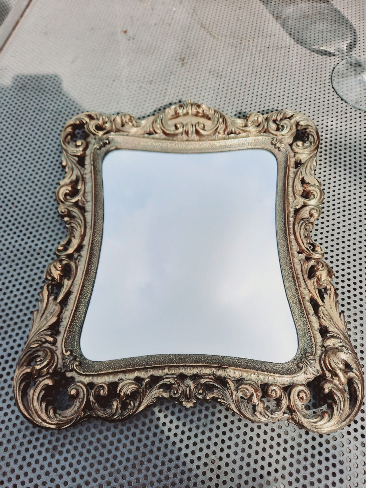 Vintage Spiegel met Barok Frame 45 x 35, Ophalen of Verzenden, Rechthoekig, Minder dan 50 cm, Minder dan 100 cm