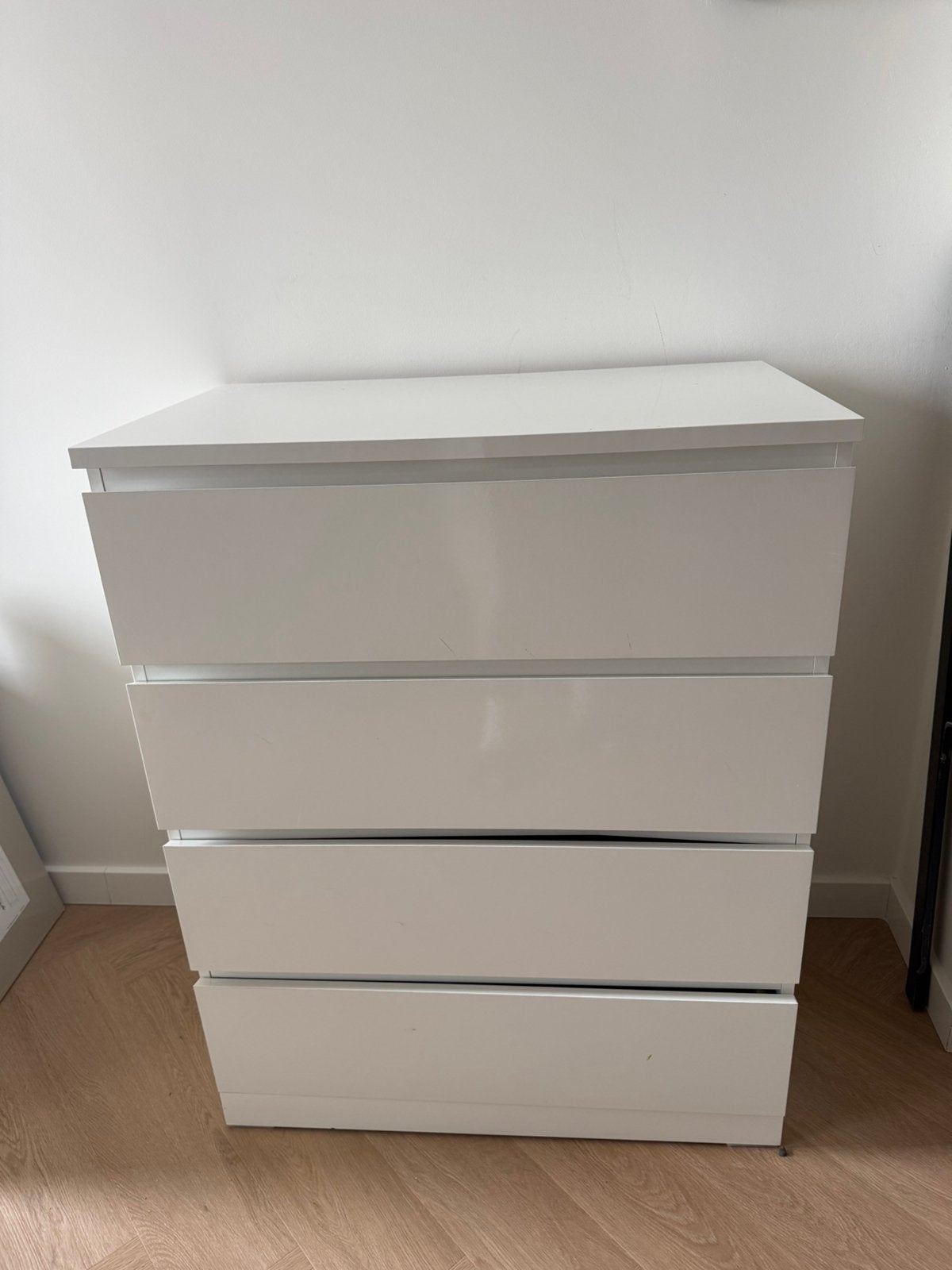 IKEA MALM ladekast 4 lades hoogglans wit 80x48x100 cm, Ophalen, 5 laden of meer, 50 tot 100 cm, Zo goed als nieuw
