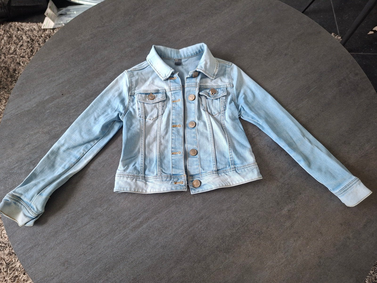 Spijkerjasje zara maat 128, Ophalen of Verzenden, Zo goed als nieuw, Meisje, Jas