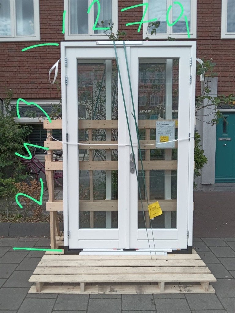 Hout kozijnen, Ophalen, Zo goed als nieuw, 150 tot 225 cm, Inclusief glas