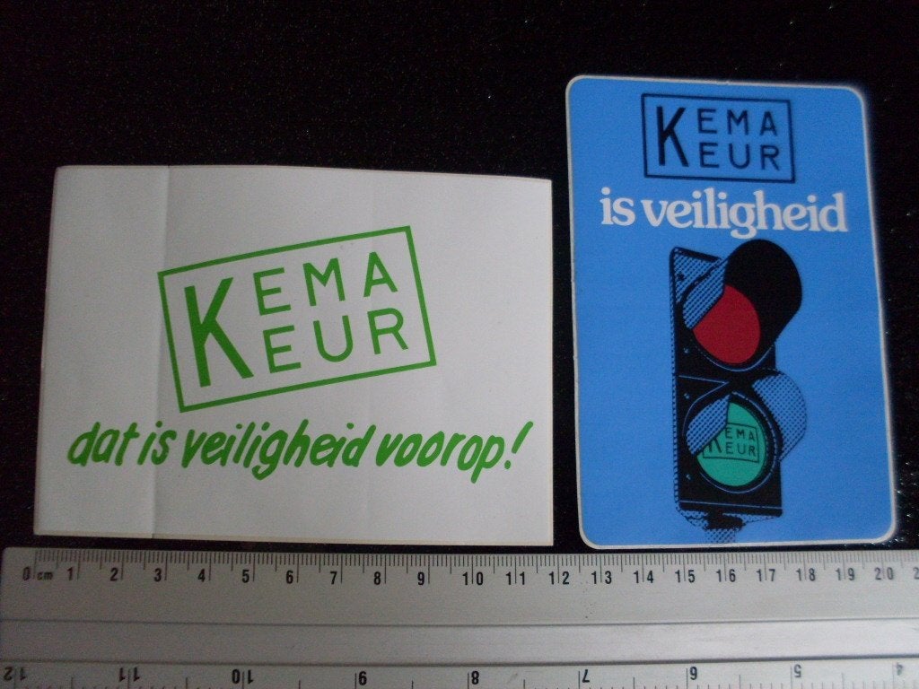 2x sticker Kema Keur dat is veiligheid voorop! stoplicht, Verzamelen, Verzenden, Zo goed als nieuw, Bedrijf of Vereniging