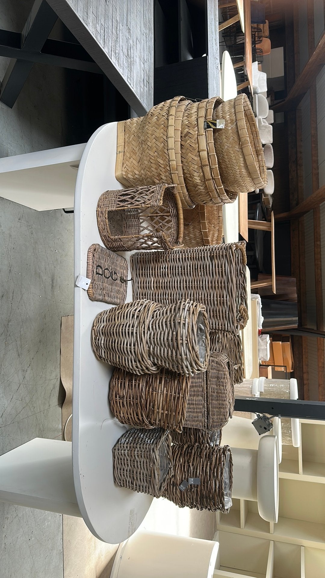 Rieten manden, Huis en Inrichting, Woonaccessoires | Schalen en Manden, Rond, Nieuw, Ophalen of Verzenden, X