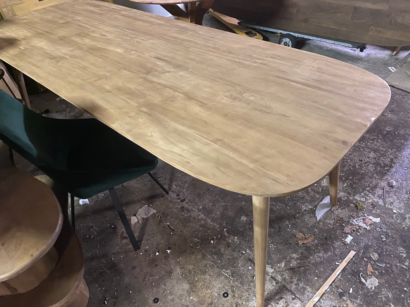 Tafel Tabassum 100x300 gerecycled teak Deens ovaal, Ophalen, 100 tot 150 cm, Teakhout, Vijf personen of meer