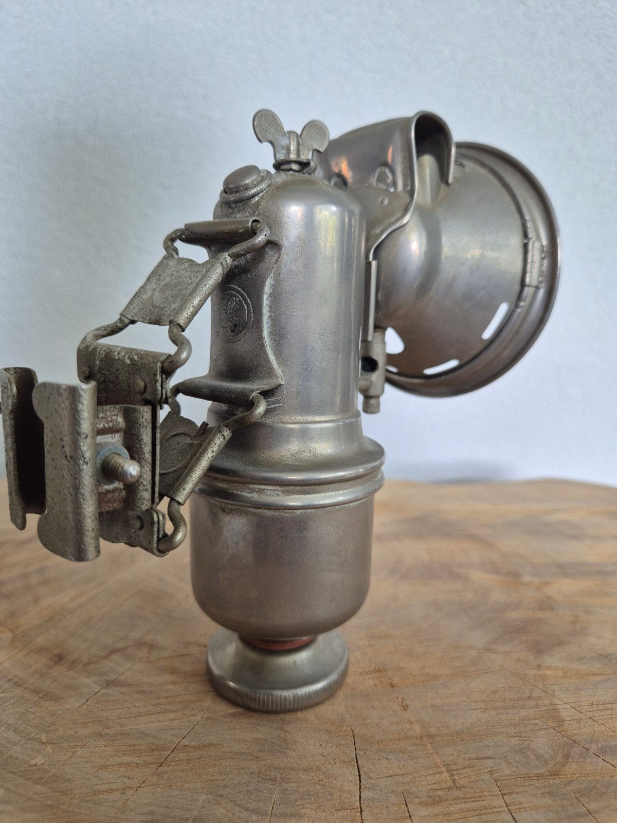 Antieke Riemann Carbidlamp fiets/motorfiets, Ophalen of Verzenden