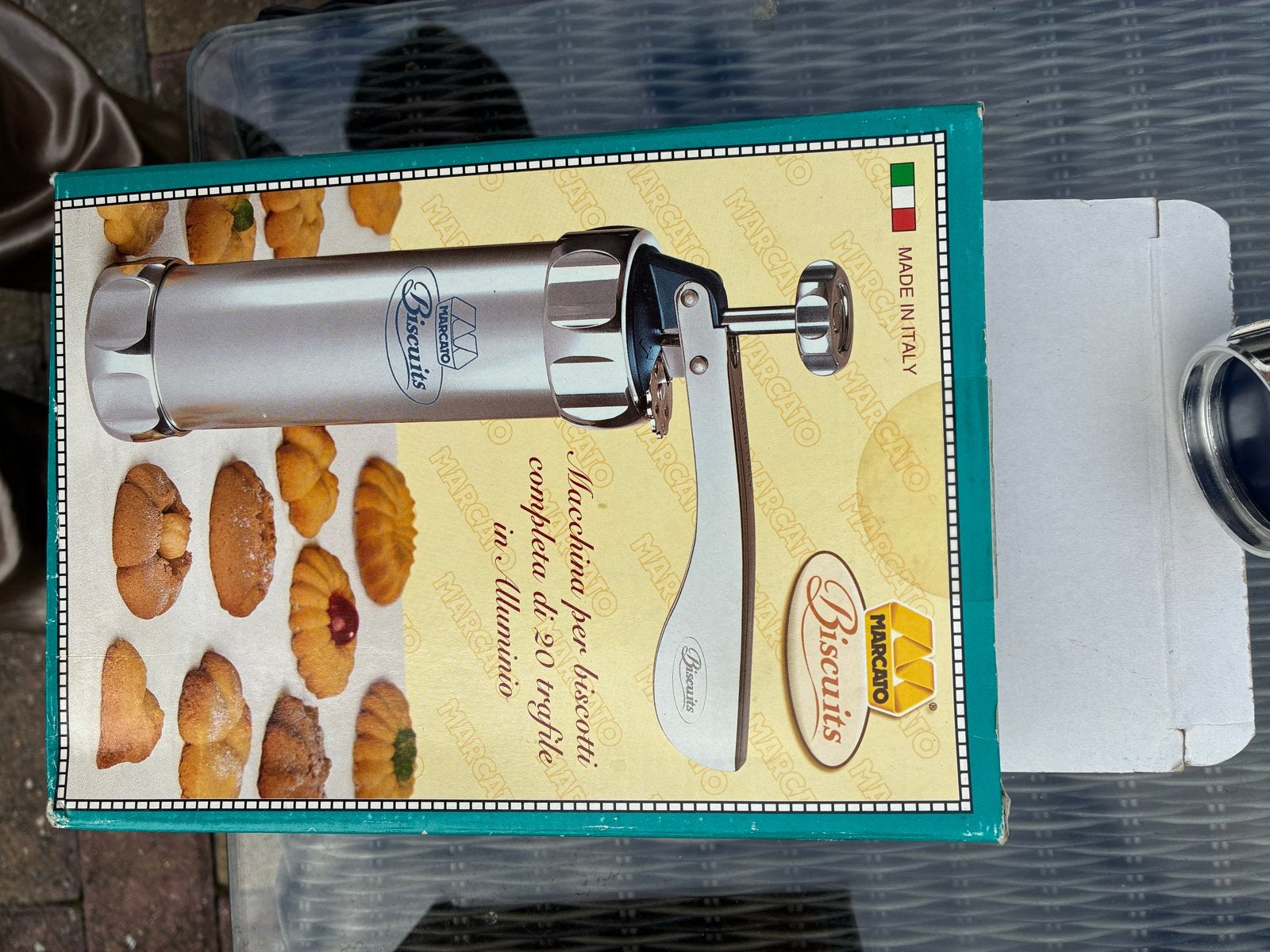 Marcato Biscuits koekjespers - Zo goed als nieuw, Overige typen, Zilver, Ophalen of Verzenden, Zo goed als nieuw