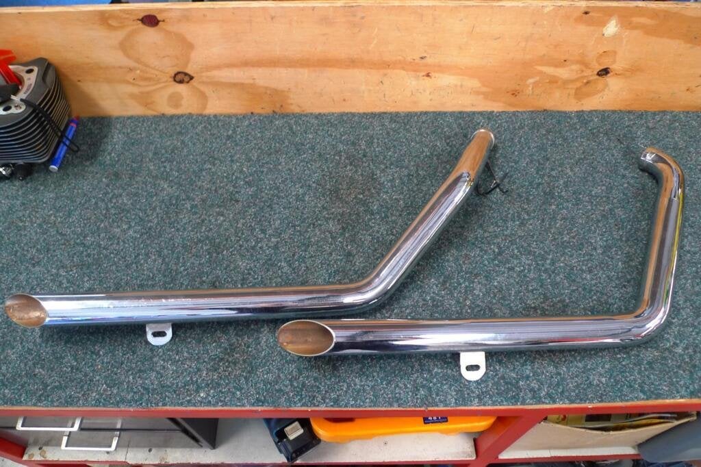 Uitlaatsysteem Harley softtail dragpipes 2" loc.st, Ophalen, Gebruikt