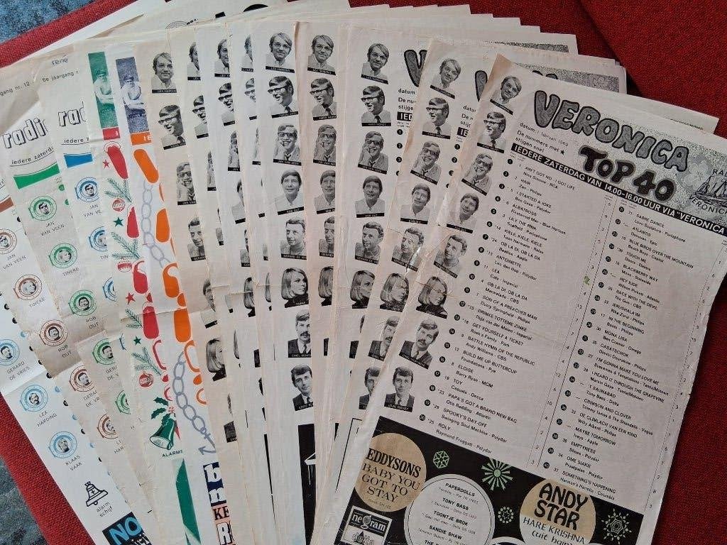 Veronica Top 40 Hitlijsten (Jaren '60-'70), Ophalen of Verzenden, 1960 tot 1980, Nederland, Tijdschrift