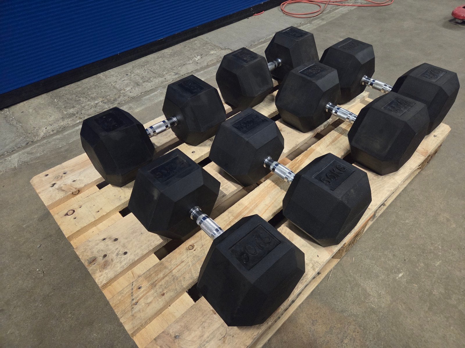 Hexagon Dumbells gewichten 45kg 50kg 55kg, Ophalen, Zo goed als nieuw, Dumbbell