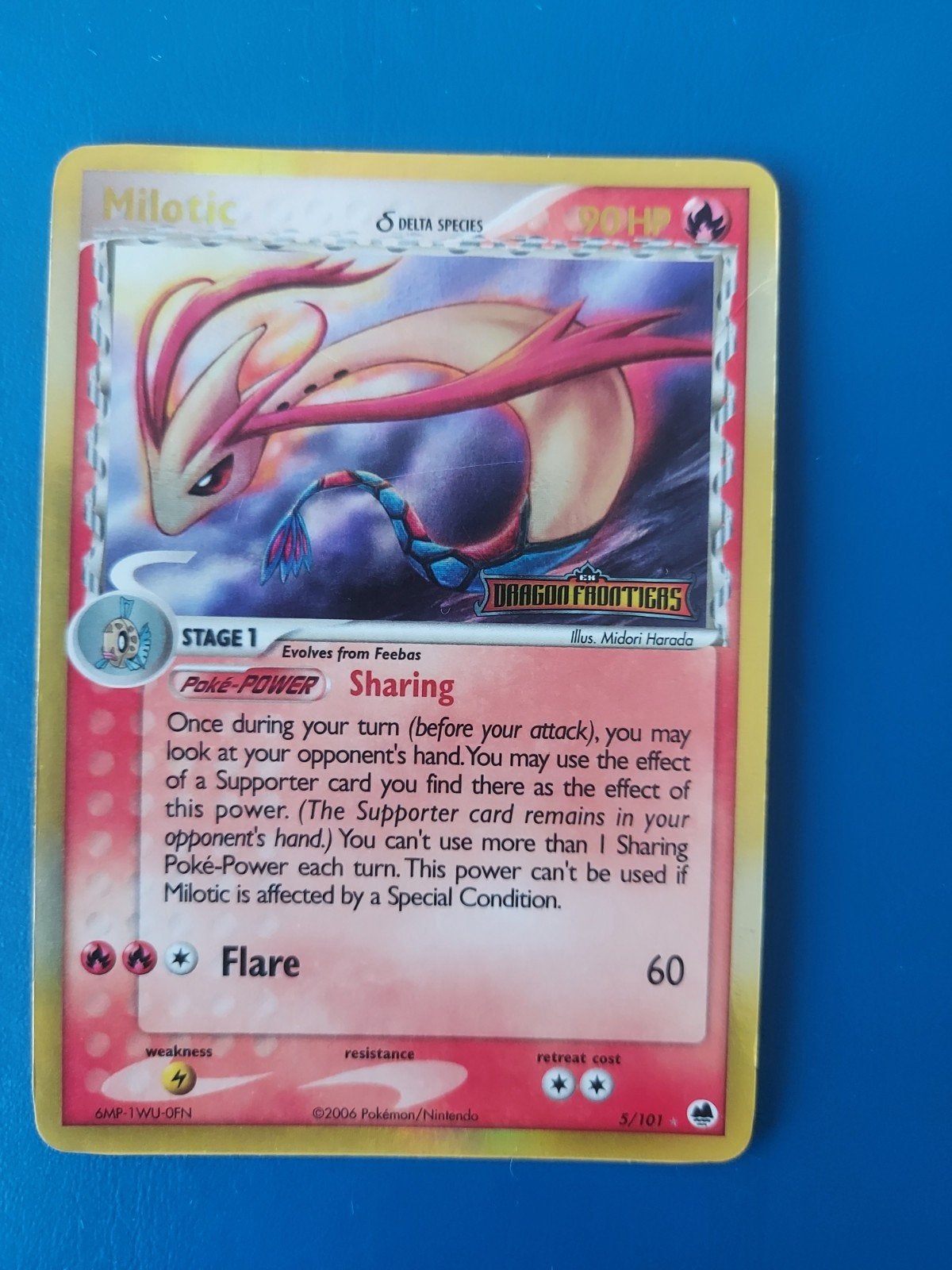 Milotic 5/101 ex dragon frontiers pokemon kaart, Ophalen of Verzenden, Gebruikt