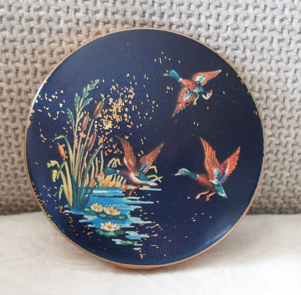 Oude Poederdoos. Stratton Made in England. Jaren '50. Blauw., Ophalen of Verzenden