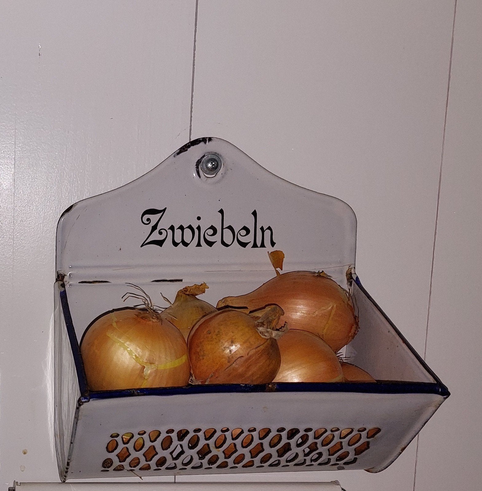 Antiek emaille uien bakje, Zwiebeln., Antiek en Kunst, Antiek | Emaille, Ophalen