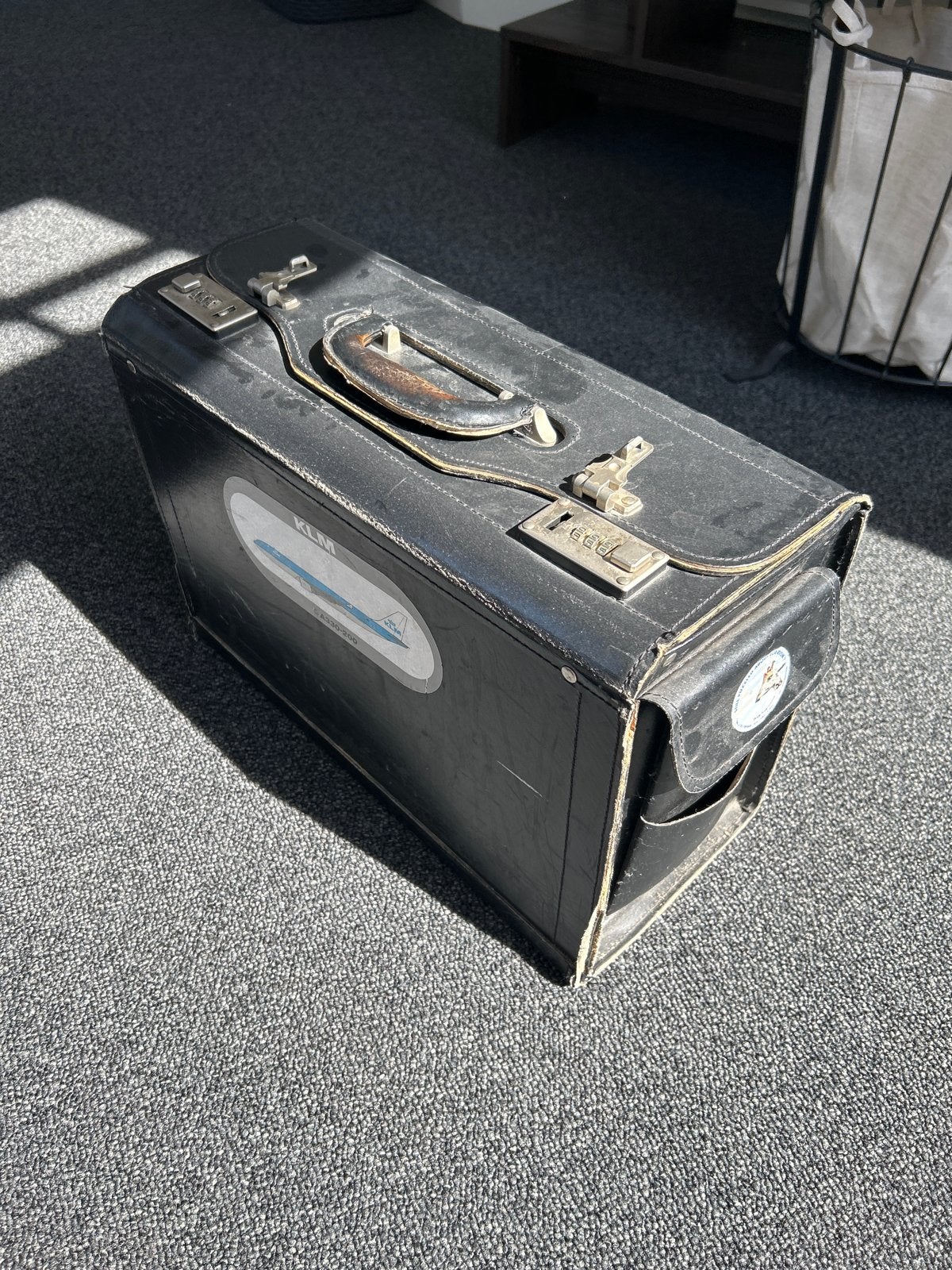 Vintage pilotentas KLM - Zwart, Ophalen, 40 tot 60 cm, Gebruikt, 20 tot 30 cm