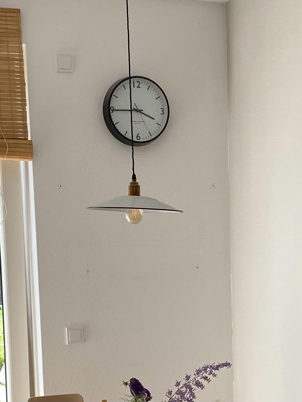 Design wandklok | Labour and wait, Ophalen of Verzenden, Zo goed als nieuw