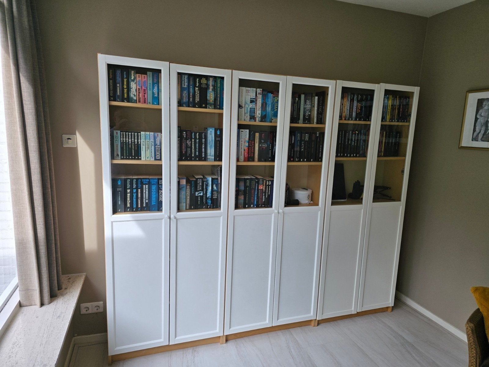 3 IKEA Billy Boekenkasten met deuren, Huis en Inrichting, Kasten | Boekenkasten, Ophalen, Gebruikt, 200 cm of meer, 50 tot 100 cm