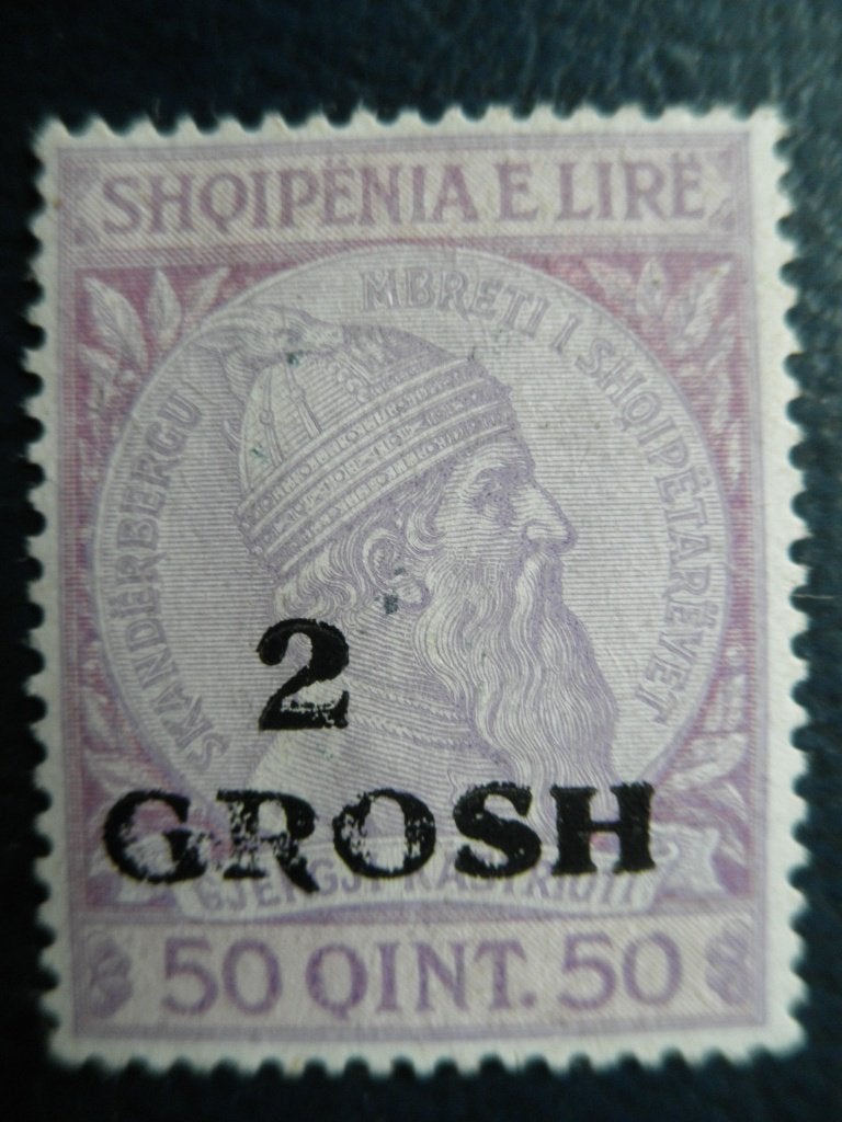 Postzegels Albanië 1914 nr 45 veldheer Skanderbeg cw 5,- (*), Ophalen of Verzenden, Overige landen