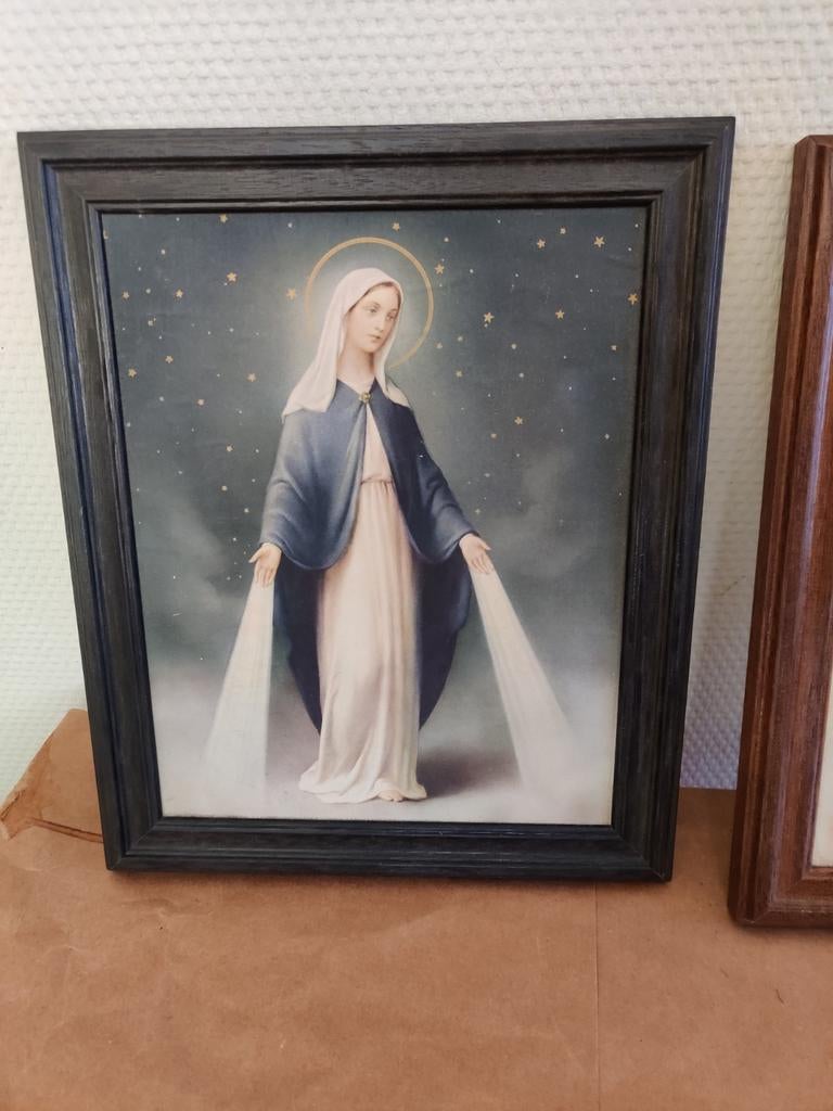 Twee ingelijste afbeeldingen van Maria, Ophalen of Verzenden