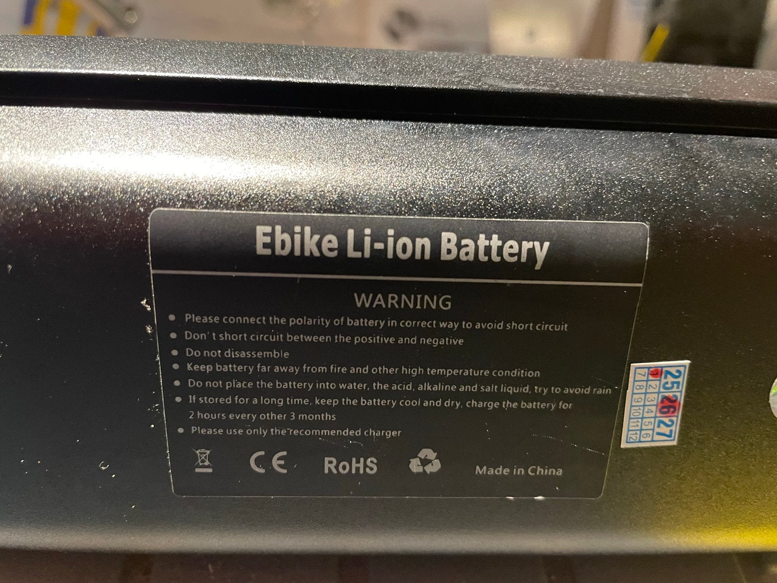 Ebike Li-ion Accu - 36V 12.8Ah (WD-HD3613-S), Nieuw