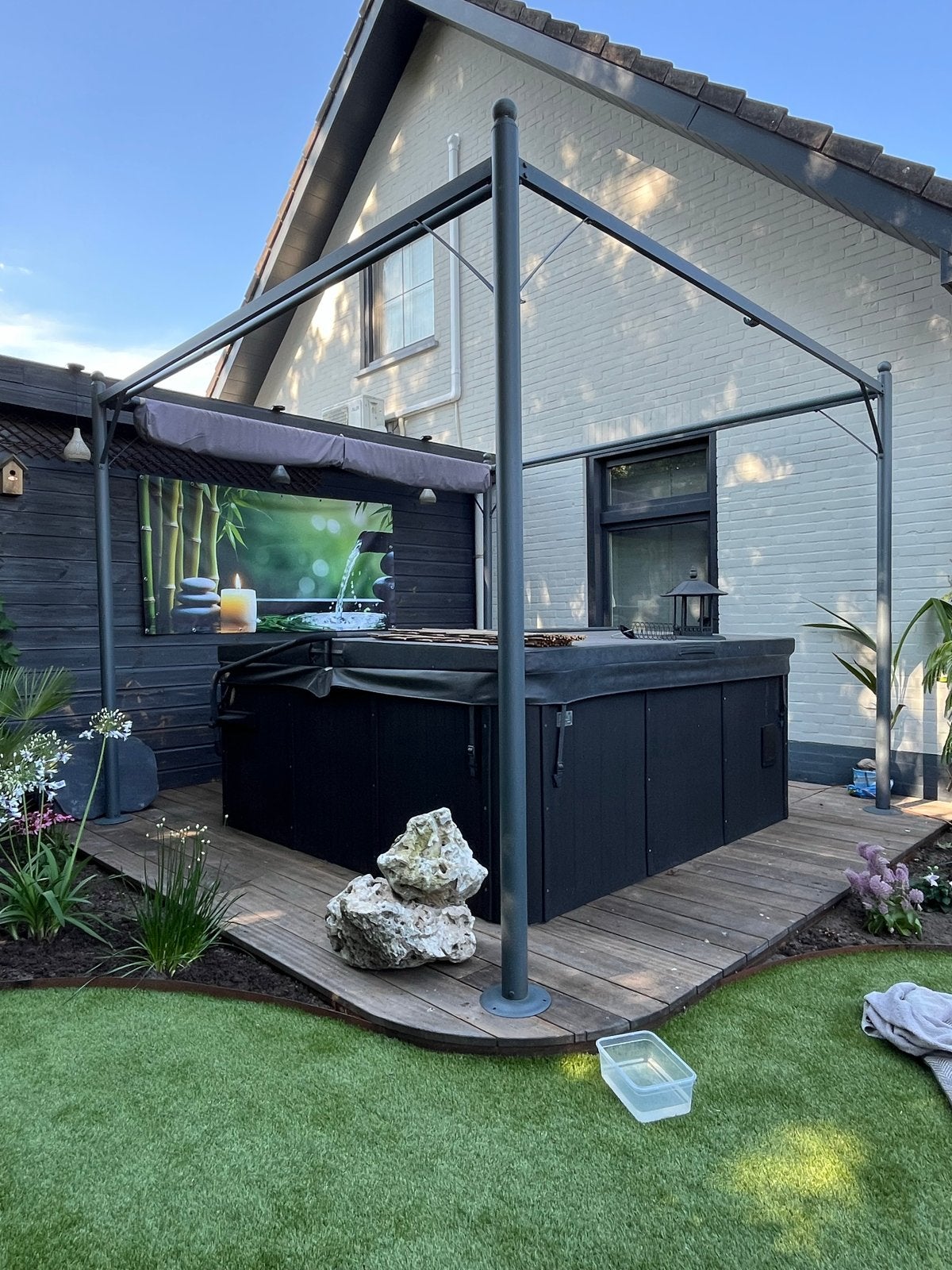 Pergola 3 x 3 m taupe - Zo goed als nieuw, Tuin en Terras, Overkappingen, Ophalen, Zo goed als nieuw, Tuinpaviljoen