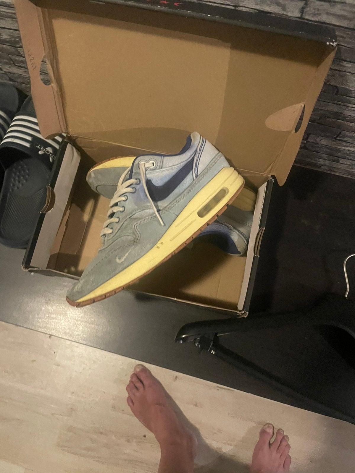 Nike air one denim, Ophalen of Verzenden, Gedragen, Blauw, Sportschoenen