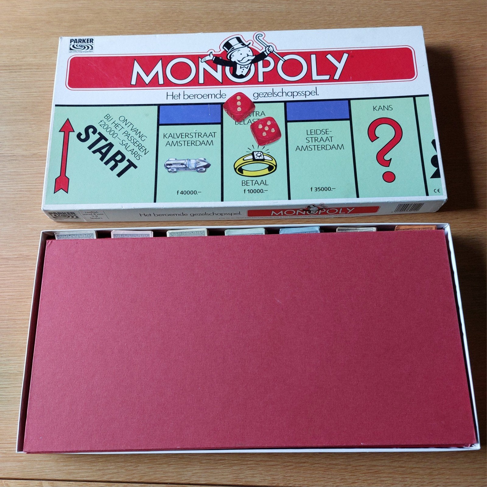 Monopoly, vintage compleet spel in guldens., Drie of vier spelers, Ophalen of Verzenden, Gebruikt, Parker