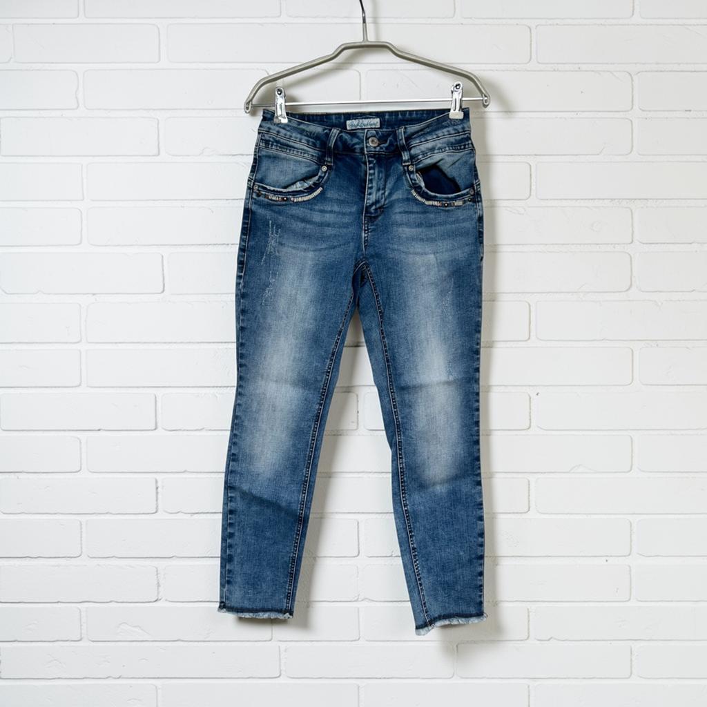 Red Button Jeans Maat 36 Blauw Boho Sissy Distressed, Rv, Zo goed als nieuw, W28 - W29 (confectie 36), Rb