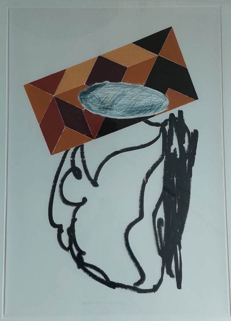 Geert Baas(1955) Gem Techniek "Compositie met Bord " Ges Ged, Ophalen of Verzenden