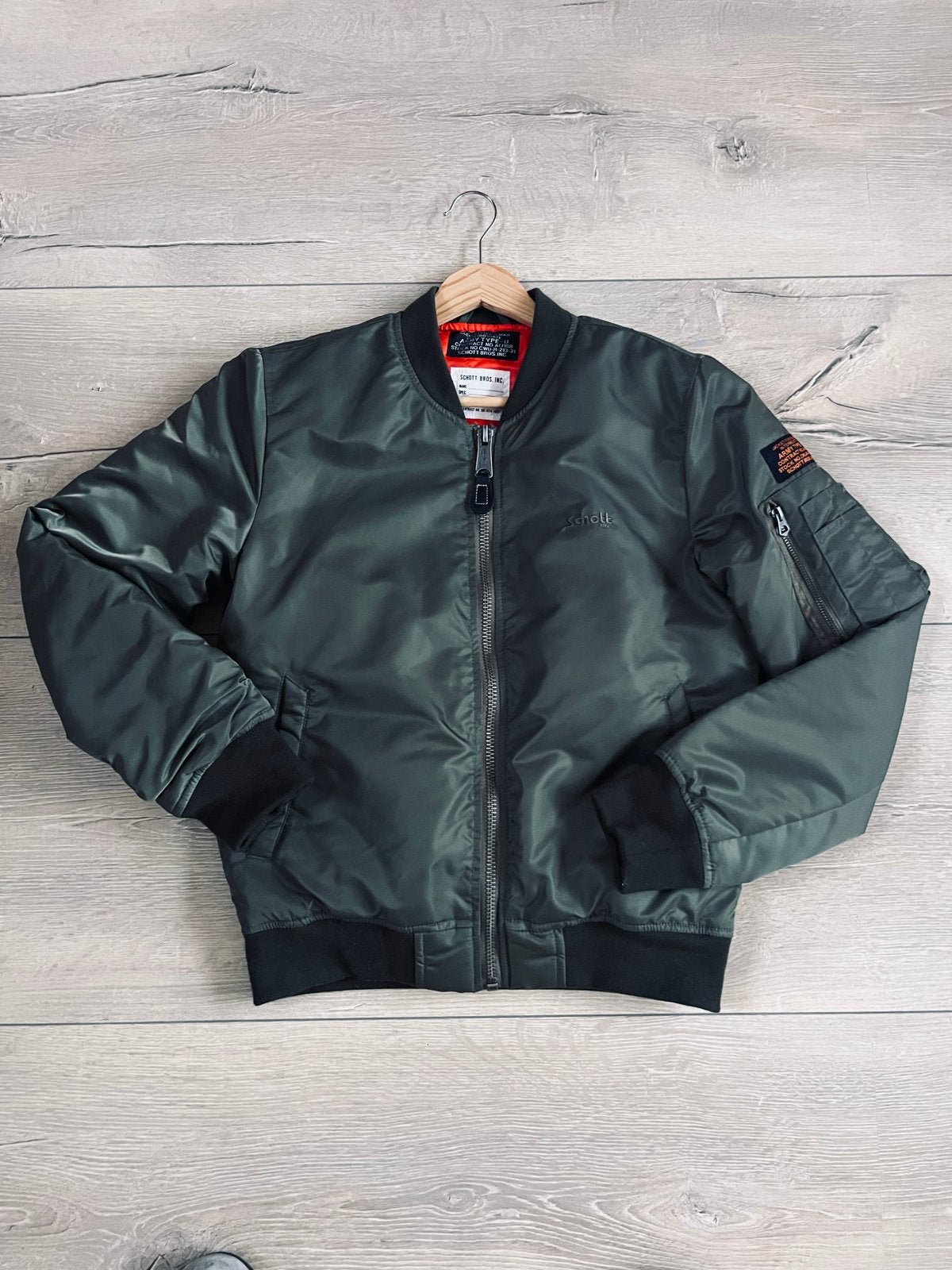 Schott NYC Bomberjack - Groen - Maat M, Ophalen of Verzenden, Zo goed als nieuw, Maat 48/50 (M), Groen