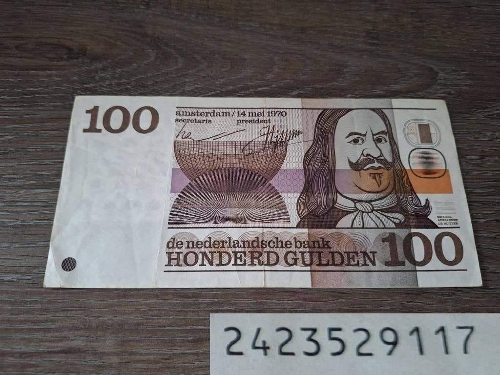 Zeldzaam biljet 100 gulden Michiel de Ruyter, 1970 - PL103b2, Postzegels en Munten, Ophalen of Verzenden, 100 gulden