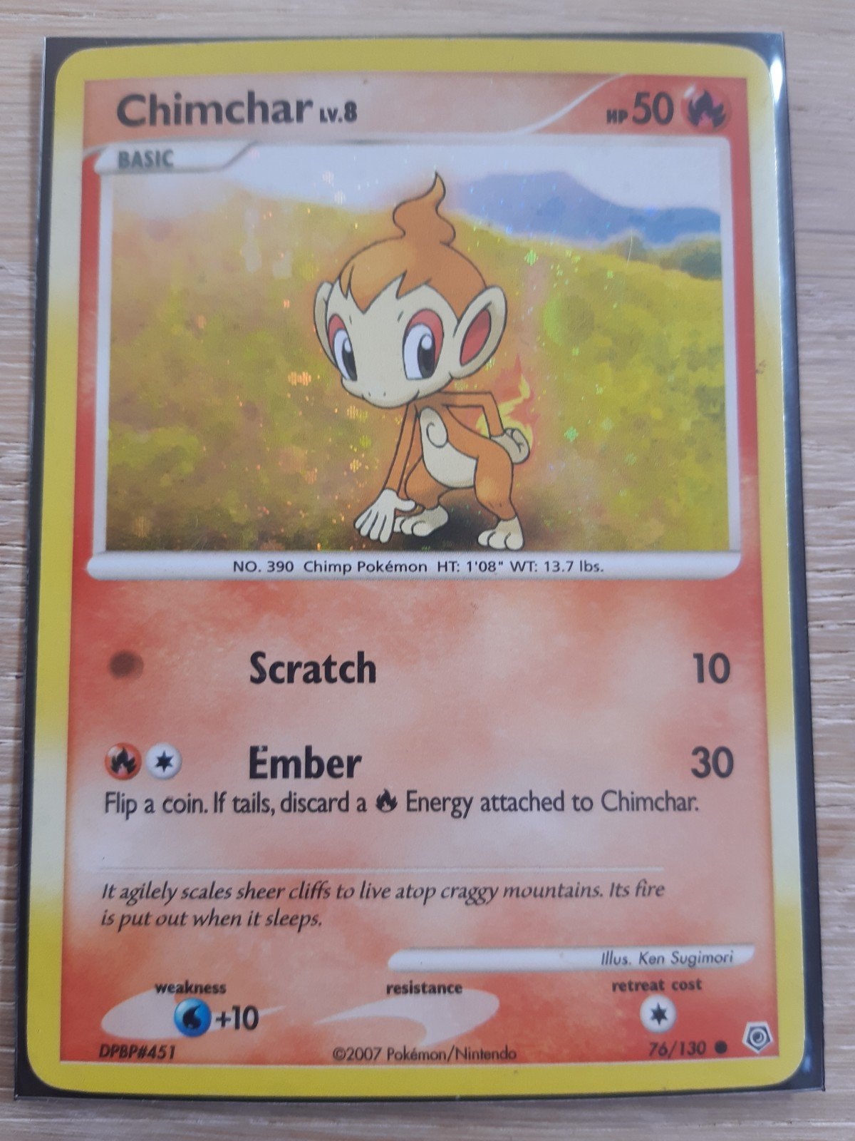 Holo Chimchar Lv.8 Pokémon Kaart (76/130) Promo, Hobby en Vrije tijd, Verzamelkaartspellen | Pokémon, Ophalen of Verzenden, Zo goed als nieuw
