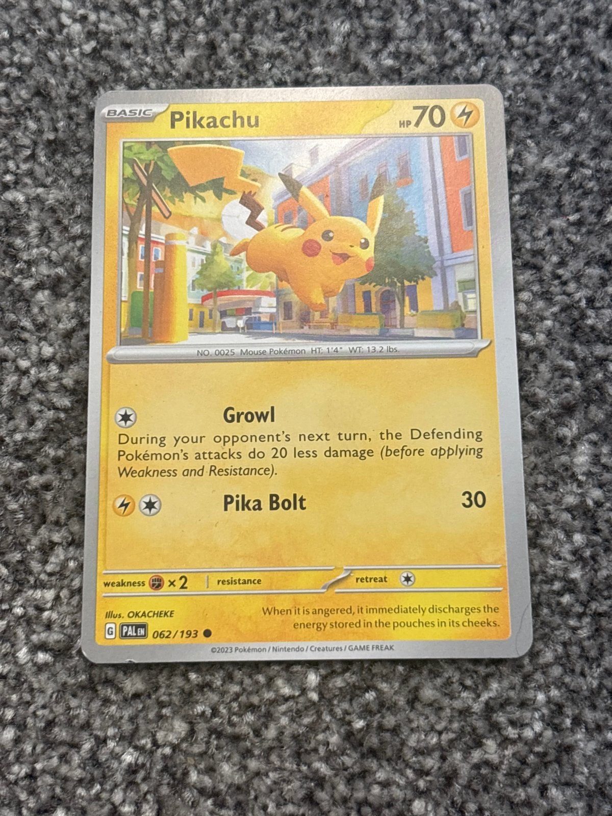 Pikachu Pokémon Kaart 062/193 - Paldea Evolved, Ophalen of Verzenden, Zo goed als nieuw, Losse kaart
