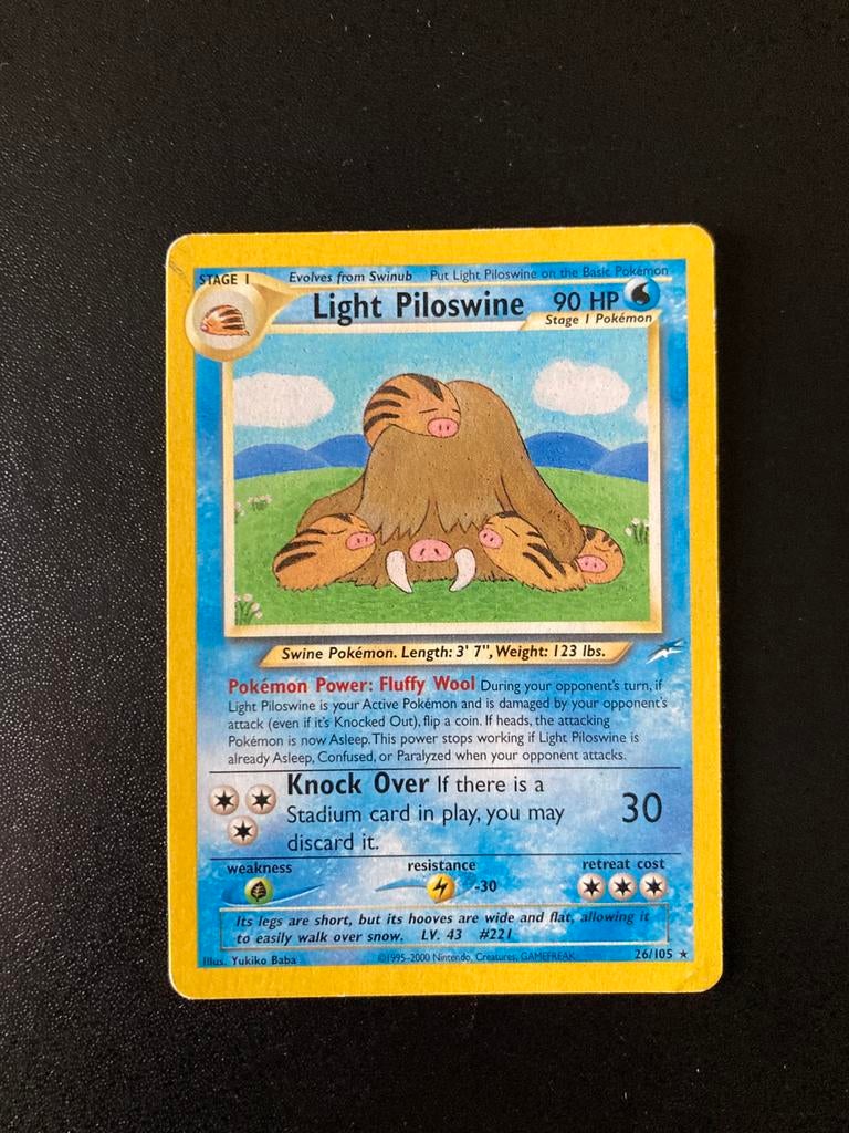 Pokemon kaart Light Piloswine, Ophalen of Verzenden