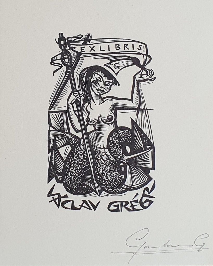 Exlibris / Ex libris G. Gaudaen, meermin, Verzenden